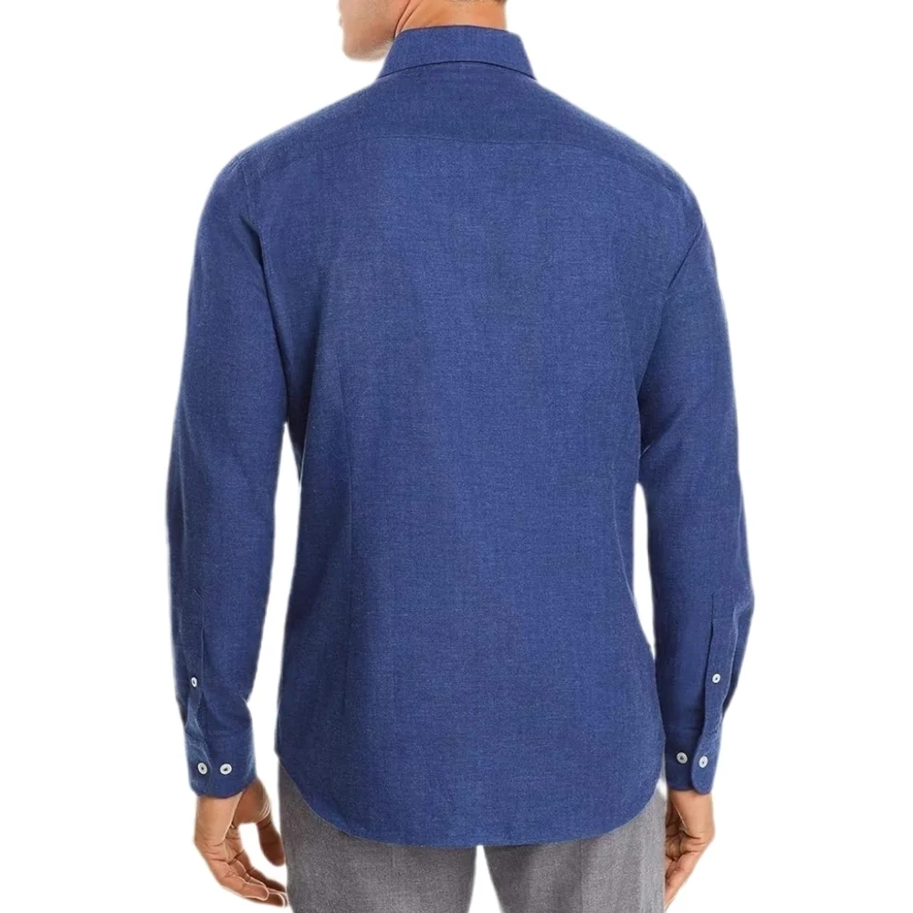 Dylan Gray Herringbone-Pattern Classic Fit Flannel Men's Casual Shirt, Size L